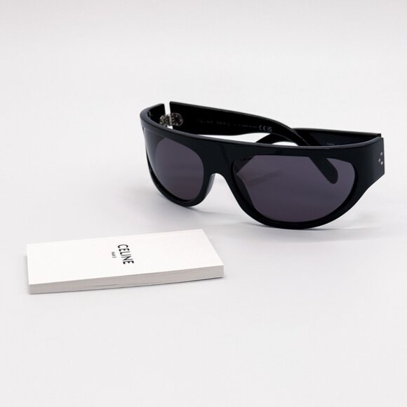 NEW CELINE CL40272I 01A UNISEX SHINY BLACK SUNGLASSES CELINE - Picture 2 of 12